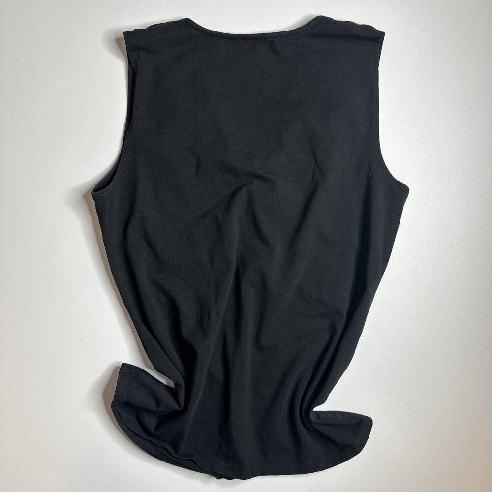 Vintage  Nine West Ring Detail Black Sleeveless Top XL Stretch Minimalist Y2K EC - Picture 5 of 9